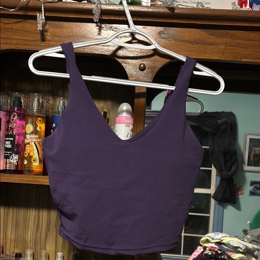 Purple V-Neck Crop Top